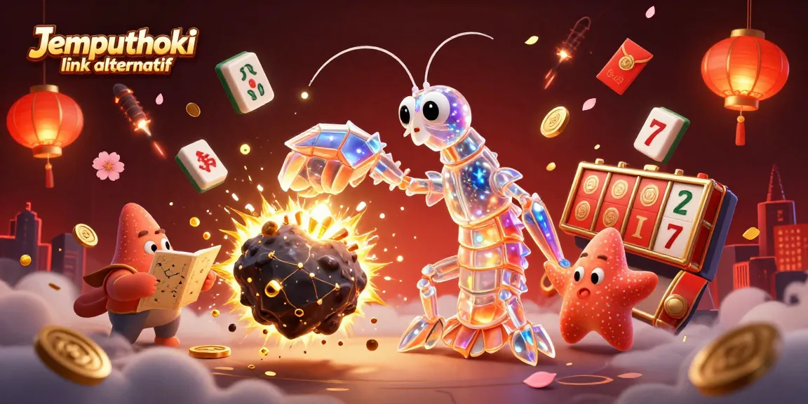 Experience thrilling gameplay with Jemputhoki link alternatif showcasing animated characters amidst vibrant casino elements.