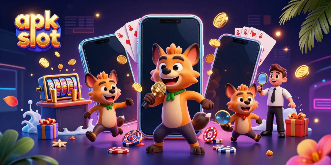 Menangkan banyak koin emas dalam permainan apk slot dengan karakter hyena yang lucu di klub kasino.