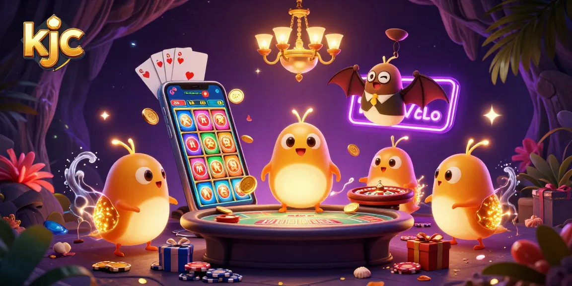 KJC's vibrant cave casino with glowworms lighting up games and engaging players in thrilling action