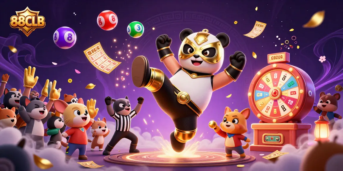 Experience the thrill of 88CLB with vibrant lottery elements and fun characters in a dynamic casino scene.
