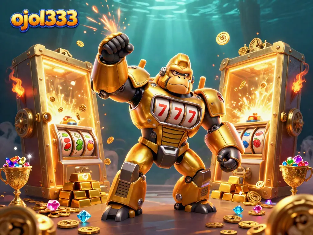 Engage with ojol333 to explore winning strategies amidst a vibrant casino treasure scene.