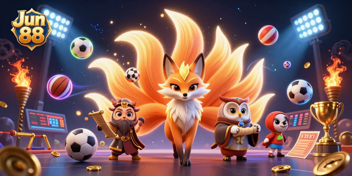 Engage in thrilling games at Jun 88, where vibrant spirit characters lead the way to exciting online casino action.
