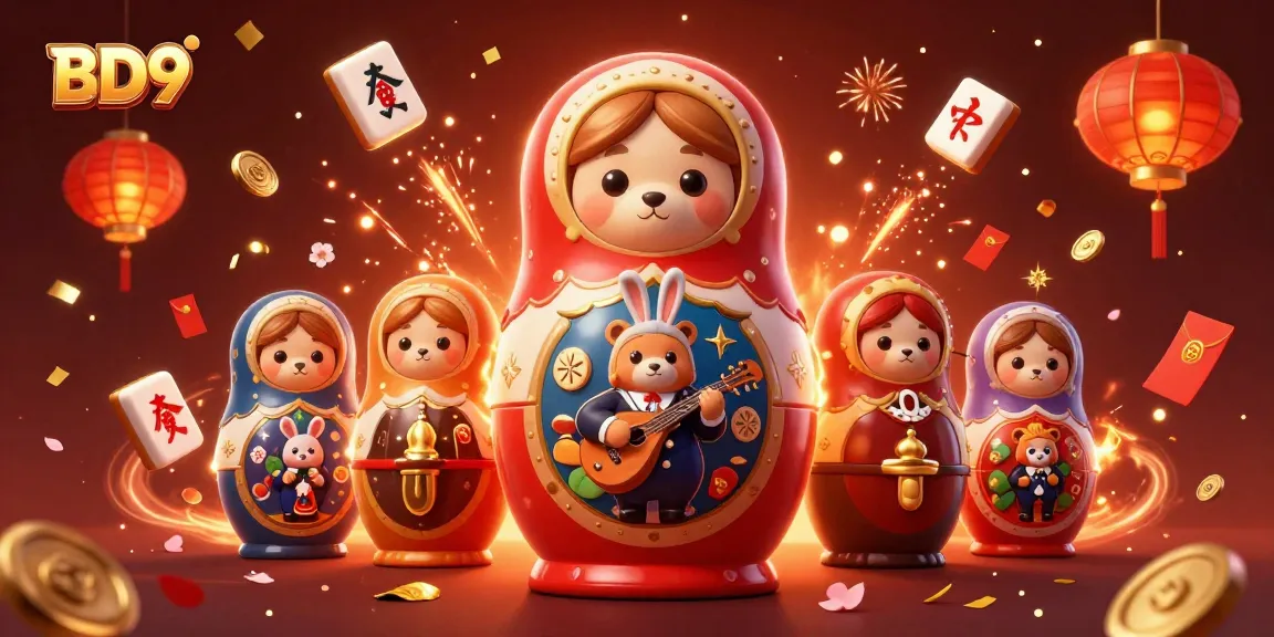 Enjoy thrilling gaming experiences at BD9 with bears in festive casino settings.