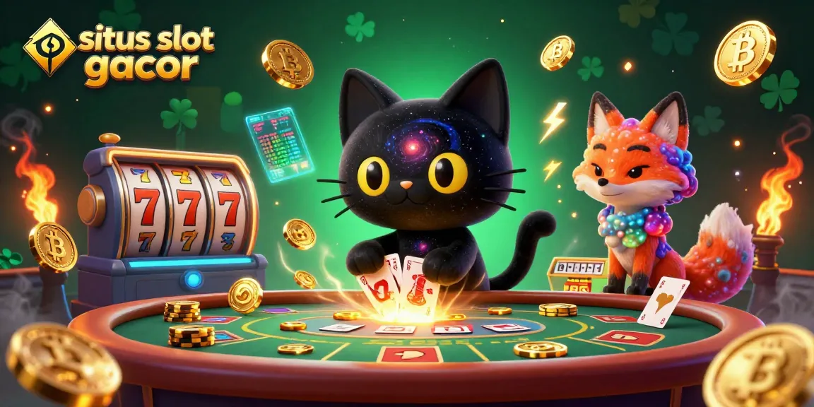 Experience the excitement of situs slot gacor with a cosmic casino landscape featuring animated characters.