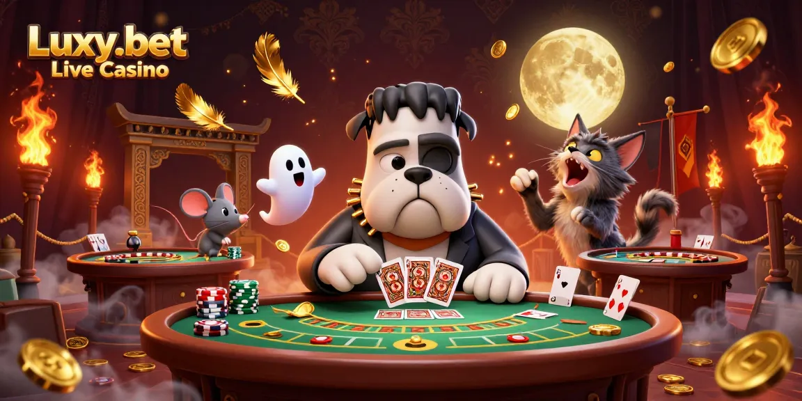 Experience the excitement of Luxy.bet Live Casino with vibrant 3D characters in a thrilling gaming scene.